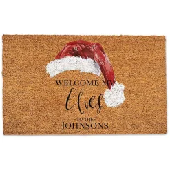 Outdoor Christmas Decorations>Kirklands Home Welcome My Elves Personalized Door Mat