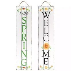 Kirklands Home Welcome Spring Double Sided Porch Sign Clearance