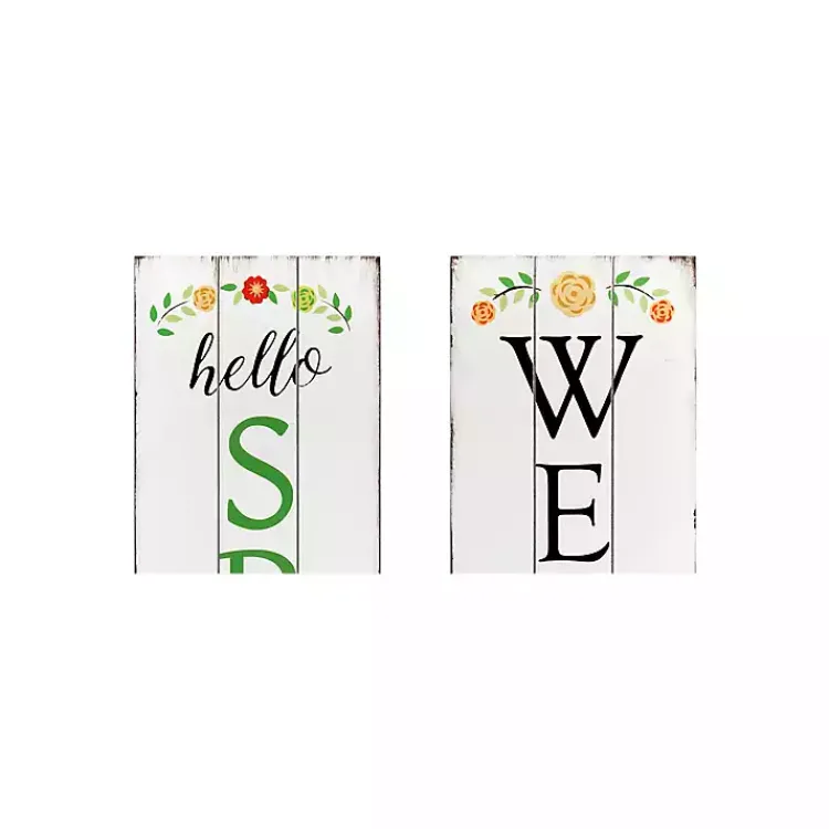 Kirklands Home Welcome Spring Double Sided Porch Sign Clearance