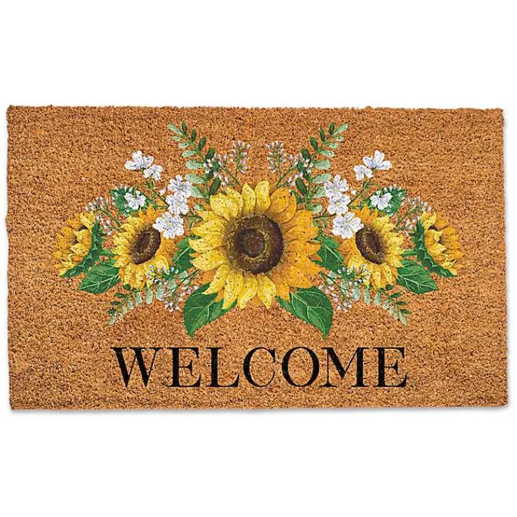 Kirklands Home Welcome Sunflower Mix Doormat Outlet