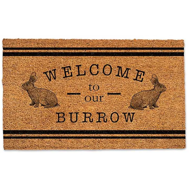 Easter Decorations>Kirklands Home Welcome to Our Burrow Doormat Tan