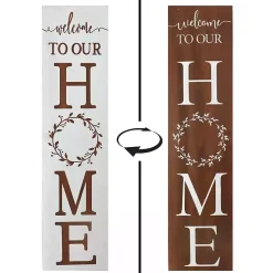 Kirklands Home Welcome to Our Home Wreath Two-Sided Porch Board Clearance
