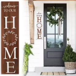 Kirklands Home Welcome to Our Home Wreath Two-Sided Porch Board Clearance