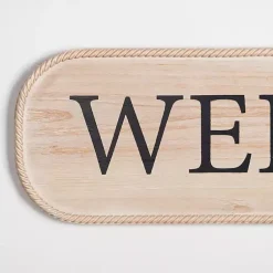 Kirklands Home Welcome Twisted Edge Wood Wall Plaque Tan Best