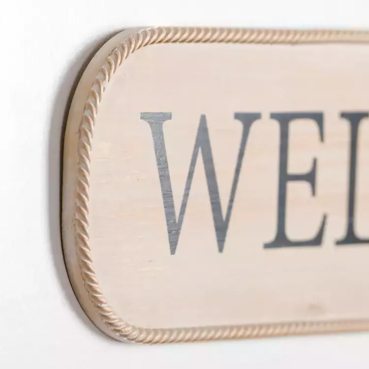Kirklands Home Welcome Twisted Edge Wood Wall Plaque Tan Best