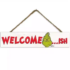 Christmas Art & Wall Decor>Kirklands Home Welcome-ish Grinch Hanging Wall Plaque