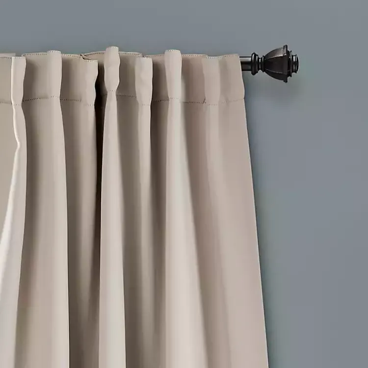 Kirklands Home Wheat Back Tab Blackout Curtain Panel Set, 84 in. Tan Clearance