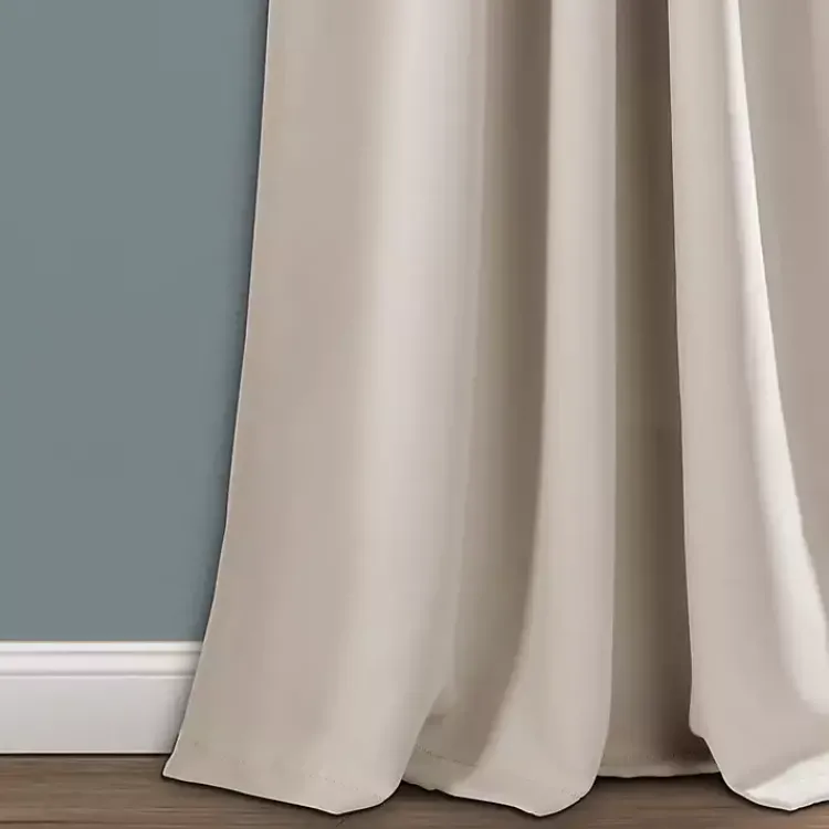 Kirklands Home Wheat Back Tab Blackout Curtain Panel Set, 84 in. Tan Clearance