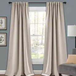 Kirklands Home Wheat Back Tab Blackout Curtain Panel Set, 95 in. Tan Best