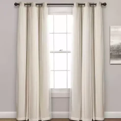 Kirklands Home Wheat Curtain Panel Set with Overlay, 95 in. New