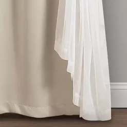 Kirklands Home Wheat Curtain Panel Set with Overlay, 108 in. Ivory Best