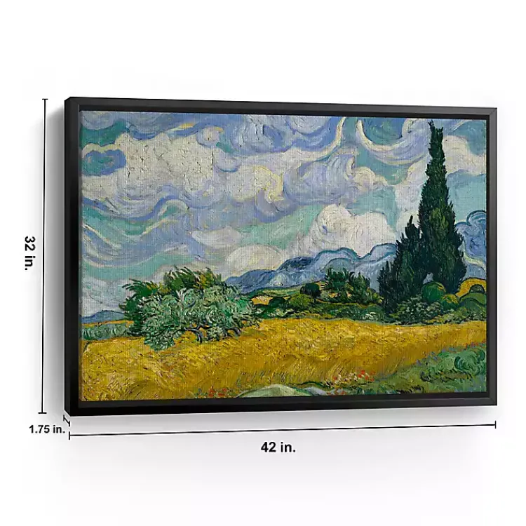 Kirklands Home Wheat Field with Cypresses Canvas Print, 42x32 in. Clearance