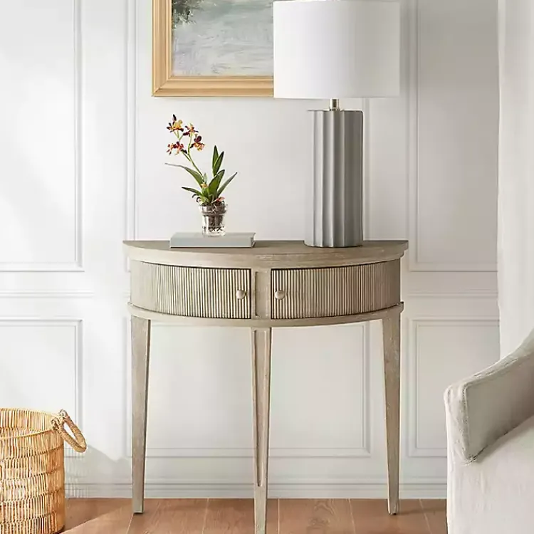 Kirklands Home Wheat Reclaimed Wood Fluted Console Table Outlet