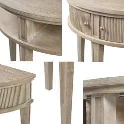 Kirklands Home Wheat Reclaimed Wood Fluted Console Table Outlet