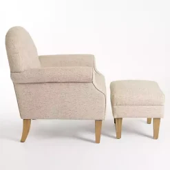 Kirklands Home Wheat Tufted Chair & Ottoman Set Tan Outlet