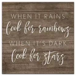 Kirklands Home When It Rains Look For Rainbows Canvas Art Print Brown Hot
