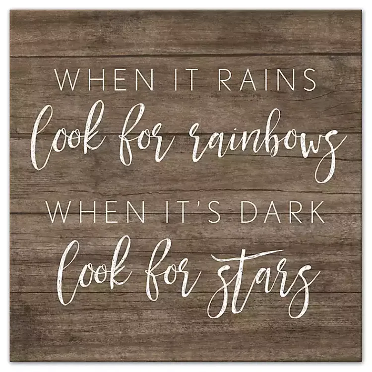 Kirklands Home When It Rains Look For Rainbows Canvas Art Print Brown Hot