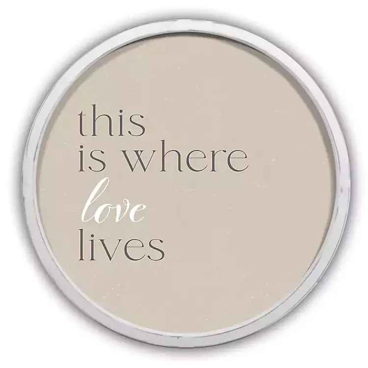 Kirklands Home Where Love Lives Round Framed Plaque White Sale