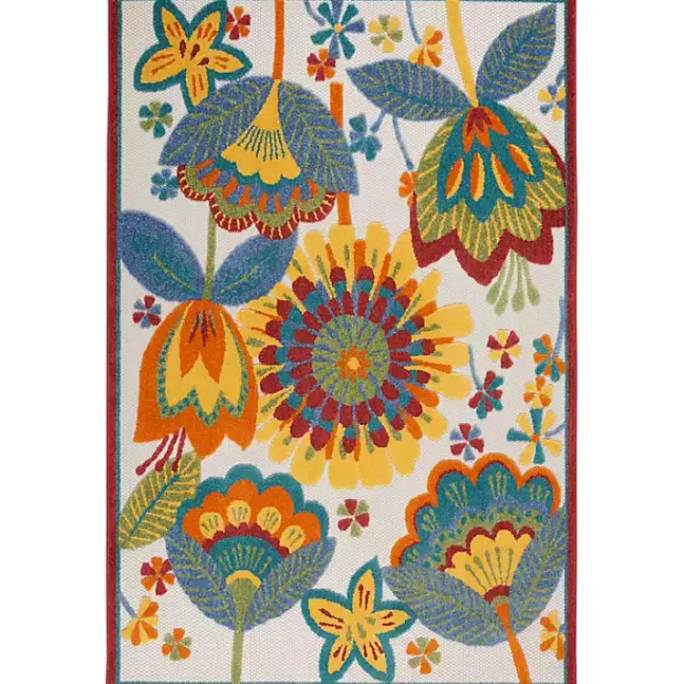 Kirklands Home Whimsical Flowers Outdoor Area Rug, 6x9 Multi Best