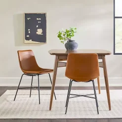 Kirklands Home Whiskey Faux Leather Scoop Dining Chairs, Set of 2 Brown Online