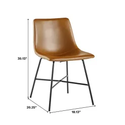 Kirklands Home Whiskey Faux Leather Scoop Dining Chairs, Set of 2 Brown Online