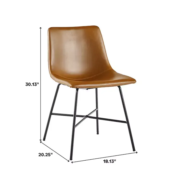 Kirklands Home Whiskey Faux Leather Scoop Dining Chairs, Set of 2 Brown Online