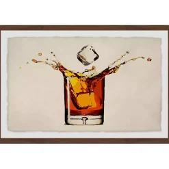 Kirklands Home Whiskey Splash Framed Wall Art Outlet