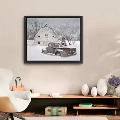 Christmas Art & Wall Decor>Kirklands Home Whisper of Christmas Framed Canvas Art Print White