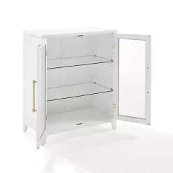 Kirklands Home & Gold Glass Door Storage Cabinet White Clearance
