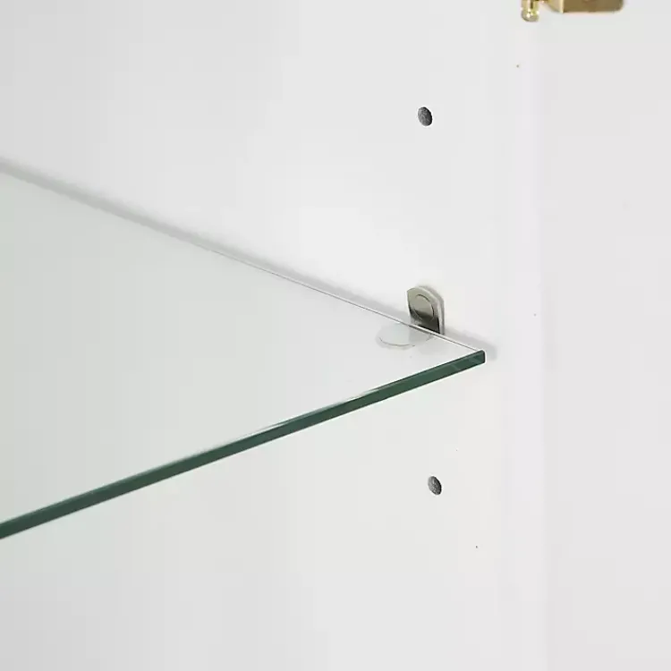 Kirklands Home & Gold Glass Door Storage Cabinet White Clearance