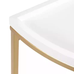 Kirklands Home & Gold Half Moon Dorrah Accent Table White Sale