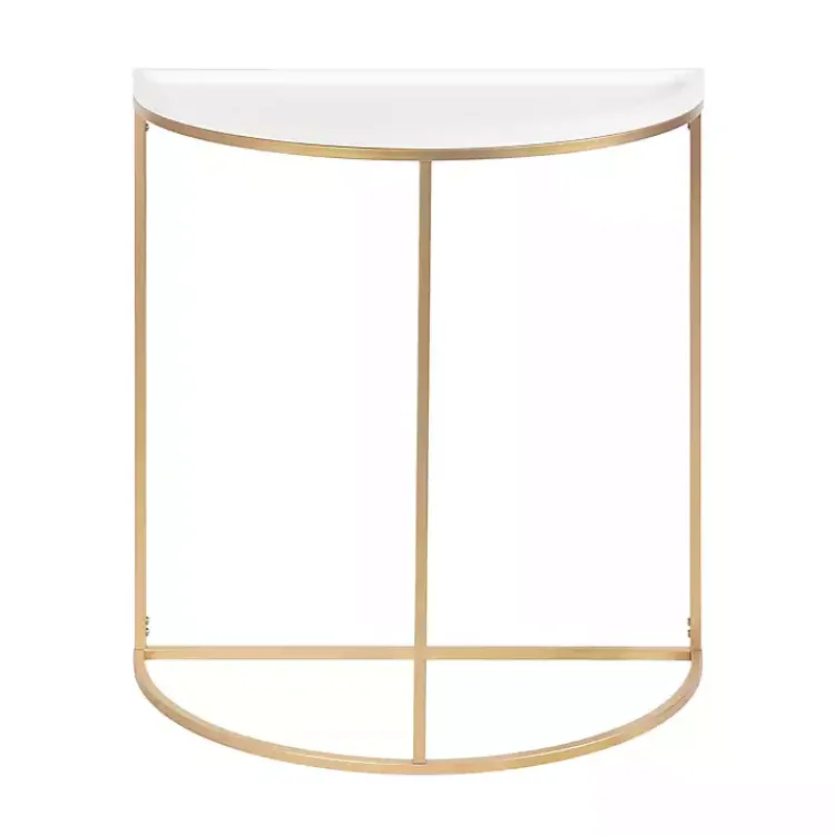 Kirklands Home & Gold Half Moon Dorrah Accent Table White Sale