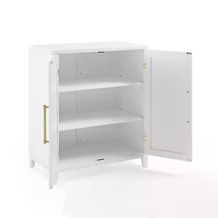 Kirklands Home & Gold Storage Cabinet White Clearance
