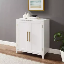 Kirklands Home & Gold Storage Cabinet White Clearance