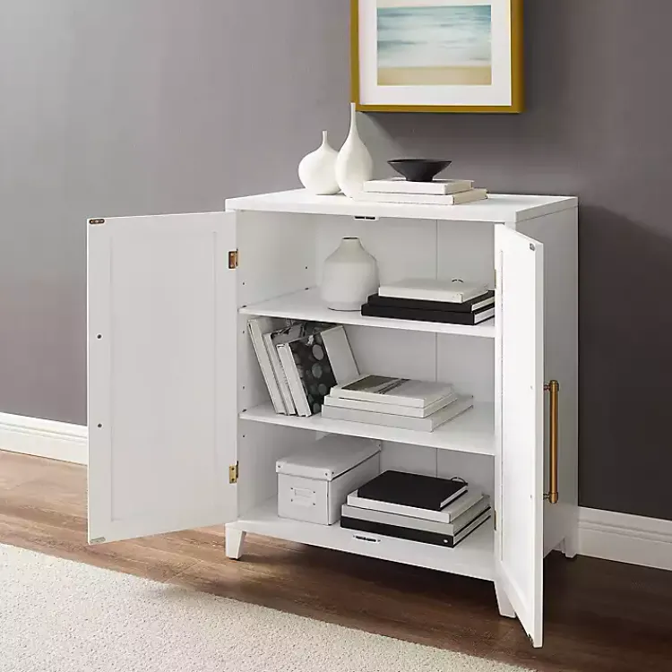 Kirklands Home & Gold Storage Cabinet White Clearance