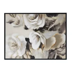 Kirklands Home White & Gray Garden Flowers Framed Canvas Print Discount