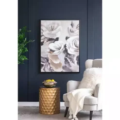 Kirklands Home White & Gray Garden Flowers Framed Canvas Print Discount
