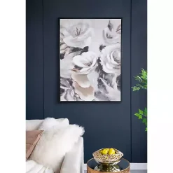 Kirklands Home White & Gray Garden Flowers Framed Canvas Print Discount