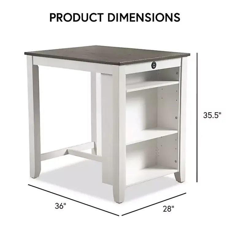 Kirklands Home & Gray Wood Kayla Counter Height 3-pc. Set White Clearance