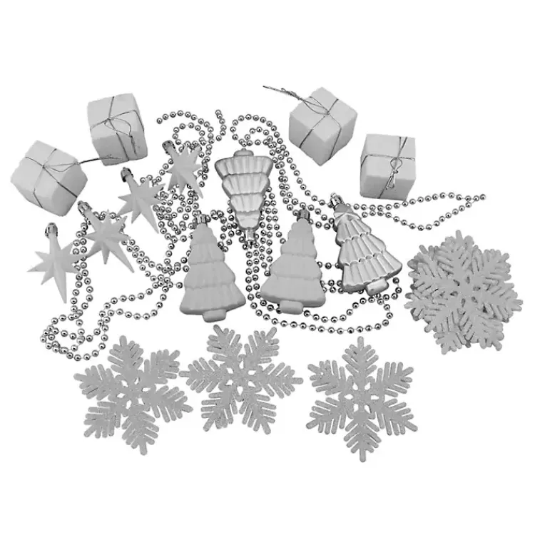 Christmas Ornaments>Kirklands Home White & Shatterproof Christmas Ornament Set Silver