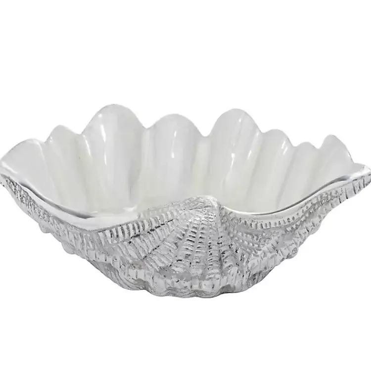 Decorative Bowls & Jars>Kirklands Home Aluminum Seashell Bowl White