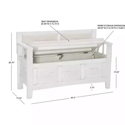 Kirklands Home White and Beige Carlton Storage Bench Sale