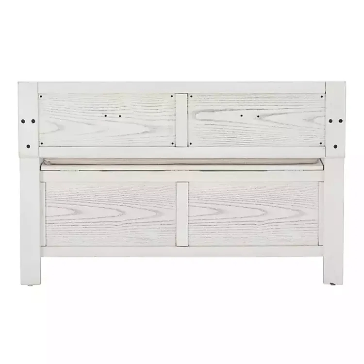 Kirklands Home White and Beige Carlton Storage Bench Sale
