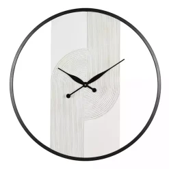 Kirklands Home White and Black Carved Open Wall Clock Discount