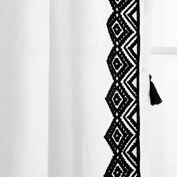 Kirklands Home White and Black Diamond Curtain Panel, 84 in. Discount