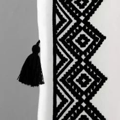Kirklands Home White and Black Diamond Curtain Panel, 84 in. Discount