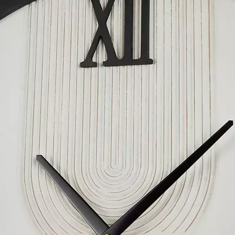 Kirklands Home White and Black Modern Wall Clock New