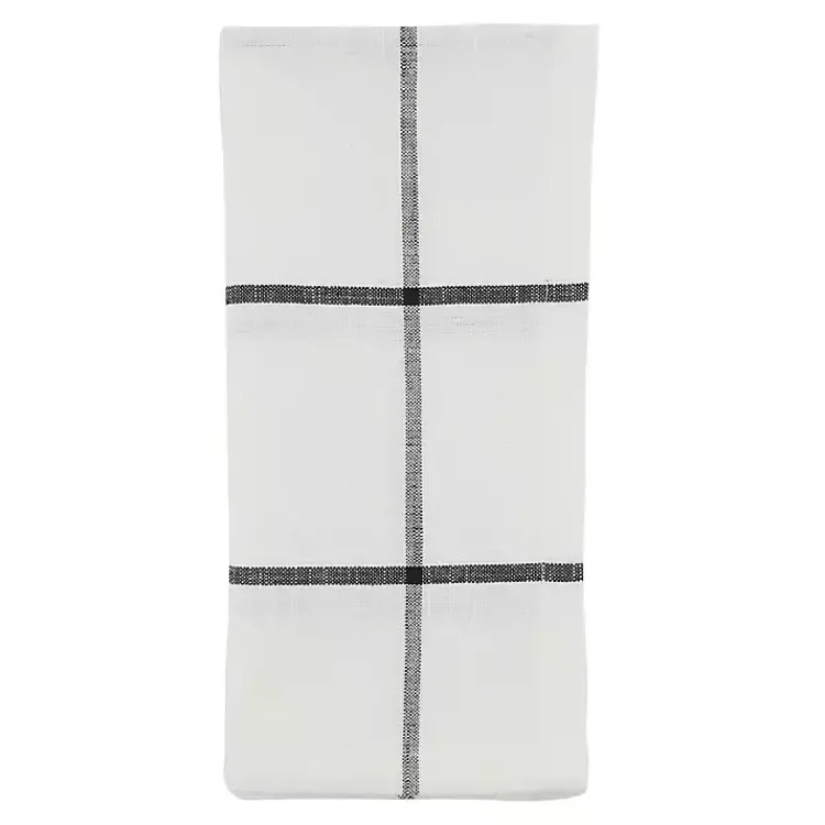 Kirklands Home White and Black Plaid Cotton Napkins, Set of 4 Outlet