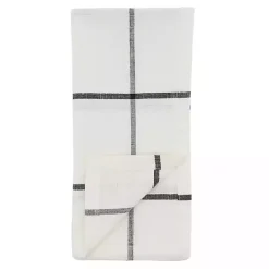 Kirklands Home White and Black Plaid Cotton Napkins, Set of 4 Outlet