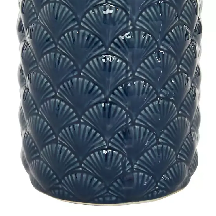 Vases>Kirklands Home White and Blue Coastal Ceramic Vase, 13 in.
